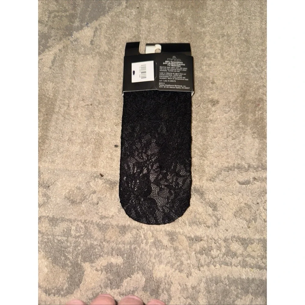 MINICCI Pair Black Lace Foot Liner‎ Women's Shoe Size 4-10 NEW